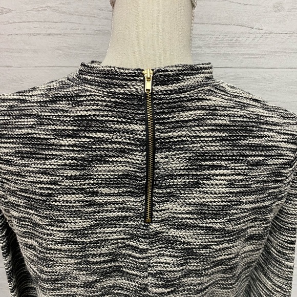 H&M Black And White Textured Sweater Zipper Back M - Picture 4 of 8